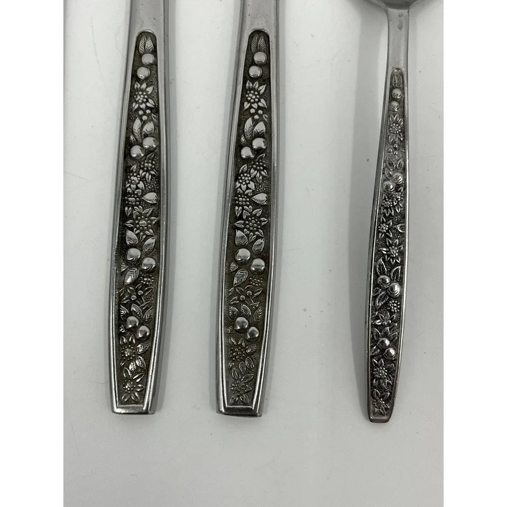 Pageant Stainless Japan Harvest Flatware 9 Pieces Forks Butter Knives Spoons